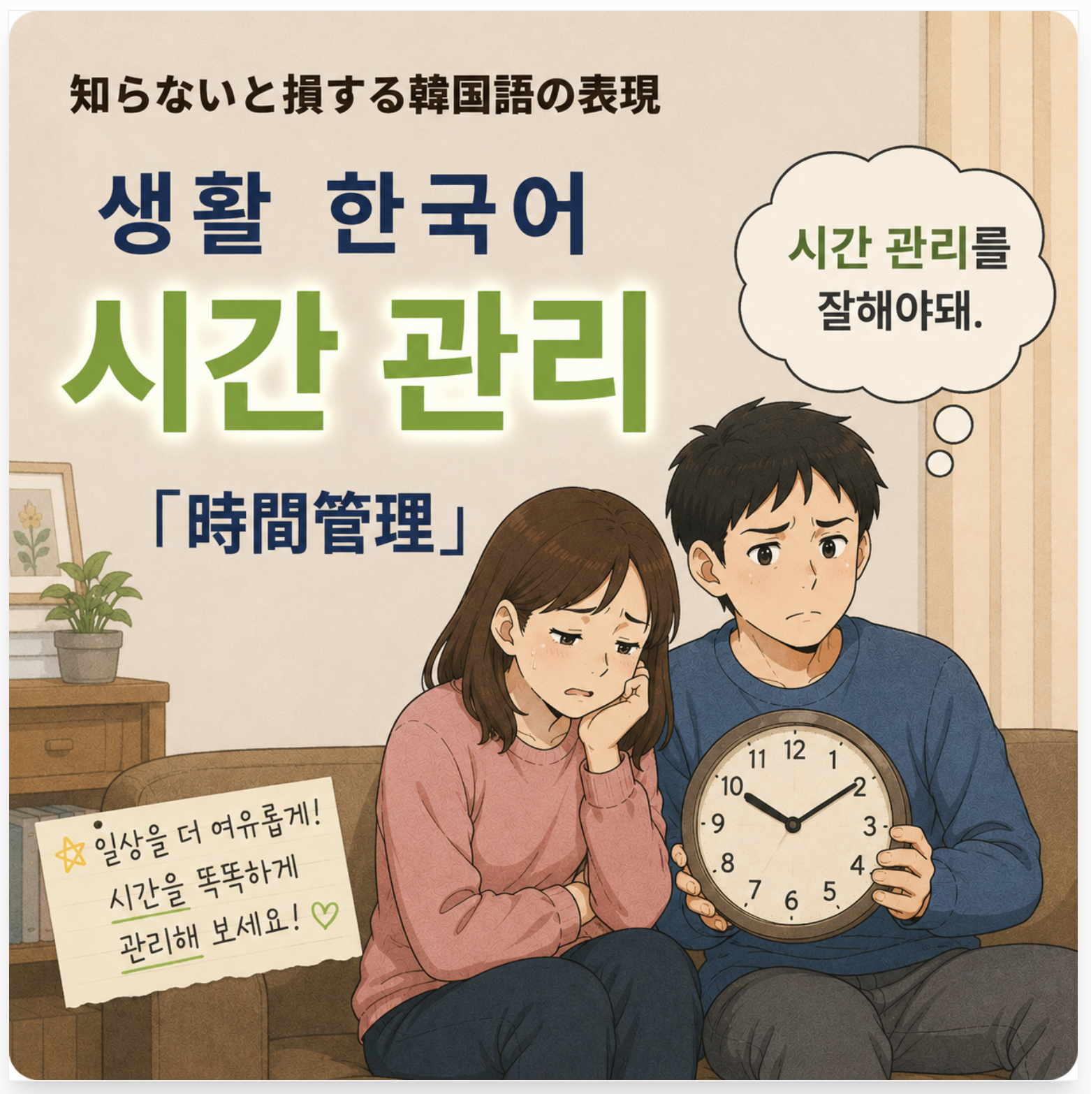 ミリネメールマガジン会話 498 【시간 관리】
